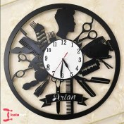 تصویر ساعت دیواری چوبی مدل پیرایش 