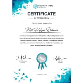 تصویر سرتیفیکت مدرن و زیبا 