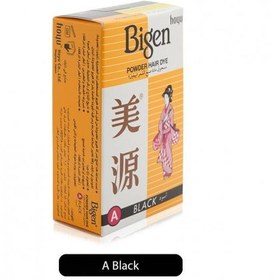 تصویر رنگ موی پودری مشکی برند bigen Powder Hair Dye A Black