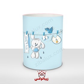 تصویر سبد اسباب بازی و سبد لباسی کودک پسرانه خرگوش بندی آبی 