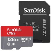 تصویر رم میکرو 128 گیگ سن دیسک SanDisk Ultra U1 A1 C10 140MB/s SanDisk Ultra U1 A1 C10 140MB/s MicroSD Memory Card