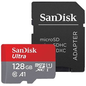 تصویر کارت حافظه microSDXC سن دیسک مدل Ultra A1 کلاس 10 استاندارد UHS-I سرعت 140MBps ظرفیت 128 گیگابایت SanDisk Ultra microSDXC UHS-I 128GB Memory Card