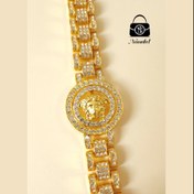 تصویر دستبند طلایی تاج طلایی شیر 