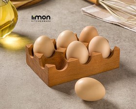 تصویر جا تخم مرغی چوبی لیمون کد 2173 Limon wooden egg holder code 2173