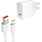 تصویر شارژر شیائومی 67 وات دو پین با کابل اصل 