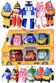 تصویر مجموعه اسباب‌بازی ماشین ربات تبدیل‌شونده 6 تکه برند generic 6-Piece Robot Transformation Car Toy Set