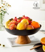 تصویر میوه خوری فلزی با پایه چوبی 