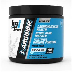 تصویر پودر ال آرژنین بی پی آی اسپورت ۱۸۰ گرم بدون طعم 