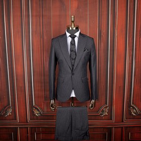 تصویر کت و شلوار طوسی دیپلمات ساده 