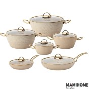 تصویر سرویس قابلمه (MGS) ام جی اس 14 پارچه استیل یراق استیل ماینز(فورج) 