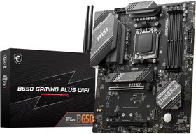 تصویر مادربرد MSI B650 GAMING PLUS WIFI AM5 ATX، چیپست AMD B650، حداکثر ظرفیت 4x DDR5 / 192 گیگابایت، 2x PCI-E x16، 2x M.2، Wi-Fi 6E / 2.5G LAN، BT 5.3/C، USB 3. /DP - مشکی - ارسال 20 روز کاری MSI B650 GAMING PLUS WIFI AM5 ATX Motherboard, AMD B650 Chipset, 4x DDR5 / 192GB Max Capacity, 2x PCI-E x16, 2x M.2, Wi-Fi 6E / 2.5G LAN, BT 5.3, USB 3.2 C/A, HDMI/DP - Black