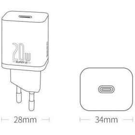 تصویر شارژر دیواری فست تک پورت Baseus مدل CCSUP-B01 20W – سفید (گارانتی آونگ) 