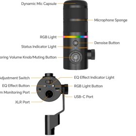 تصویر میکروفون داینامیک کامیکا COMICA EJOY D10 D Microphone 