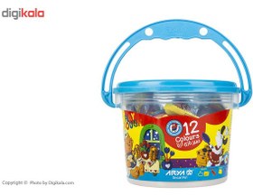 تصویر خمیر بازی 12 رنگ آریا سطلی مدل 1069 کارتن 18 عددی 