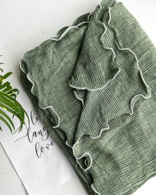 تصویر شال پاییزه سنگشور پلیسه با حاشیه مرواریدی - 8 