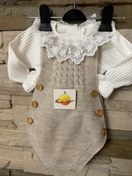 تصویر رامپر دختر یقه فرشته توری دار بافت یک نیلی_نکونام Nekounam 