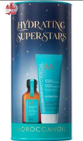 تصویر روغن مو و کاندیشنر موروکن اویل اصل اروپایی HYDRATING SUPER STARS MOROCCAN OIL INTENSE HYDRATING MASK 75ML+MOROCCAN OIL 25ML 