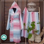 تصویر حوله تنپوش نخی سنتی یزدی طرح آیلار کد 3 Cotton bathrobe towel