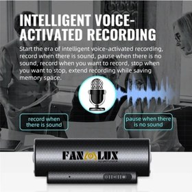 تصویر دستگاه ضبط صدا با 30 روز نگهداری شارژ 16 گیگ حافظه داخلی - شنود صدا FANLUX VOICE RECORDER