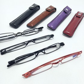 تصویر عینک مطالعه خودکاری قلمی جلد چرمی کد F1164 