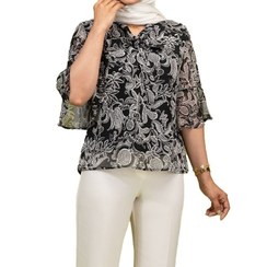 تصویر بلوز زنانه برنس مدل آرزو رنگ مشکی 