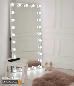 تصویر آینه قدی لامپی هالیوودی 