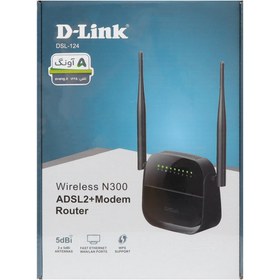 تصویر D-link DSL-124 Wireless N300 ADSL2+ Modem Router مودم (گاران... 
