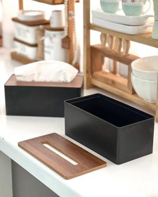 تصویر جادستمال کاغذی چوبی با درب 