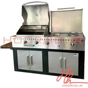 تصویر باربیکیو ۱۶۰ سانت کامل، استیل کابین نما استیل عرض ۶۰ آشپزخانه تهران CC 143 