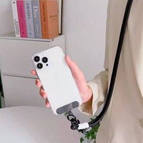 تصویر بند گوشی گردنی صورتی 