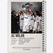 تصویر دفتر شطرنجی 50 برگ خندالو طرح آث میلان (Ac Milan) 