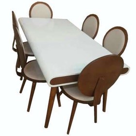 تصویر میز و صندلی ناهار خوری چوبی اسپرسان چوب کد z04 