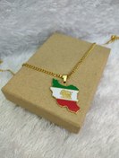 تصویر گردنبند نقشه ایران با زنجیر کارتیر ۶۰ سانت استیل 