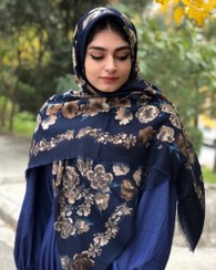 تصویر روسری نخی وارداتی قواره ۱۴۰ طرح گل 