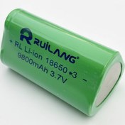تصویر باتری لیتیومی ۳سل RuiLang 18650×3 ظرفیت 9800 mAh قابل شارژ RuiLang 18650×3 Rechargeable Li‑Ion Battery –