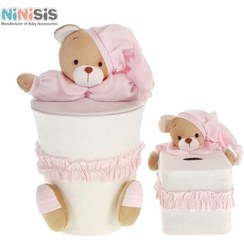 تصویر ست سطل و جادستمال اتاق کودک طرح خرس نانان مدل FBF 