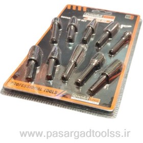 تصویر چوب ساب 10 تکه سر دریلی چوب ساب 10 تکه مشکی