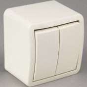 تصویر کلید دو پل فردان الکتریک روکار رنگ سفید 