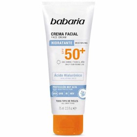 تصویر کرم ضد آفتاب هیالورونیک اسید +SPF 50 باباریا حجم ۷۵ میل 