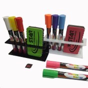 تصویر استند ماژیک و تخته پاک کن فلزی و پلاستیکی 