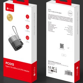 تصویر مبدل USB-C به USB-A پرووان مدل PCO13 مشکی کابل تبدیل