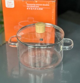 تصویر قابلمه پیرکس درب بامبو 