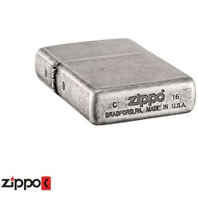 تصویر فندک اورجینال بنزینی زیپو مدل Zippo Classic Antique Silver Plate 121FB-ANTIQUE FNSH/ANTQ SVR PL