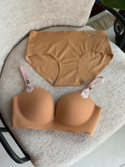 تصویر ست سوتین و شورت اسفنجی لیزری اروپایی Seamless Wireless Padded Bra Set