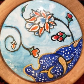 تصویر آینه میناکاری چوبی 