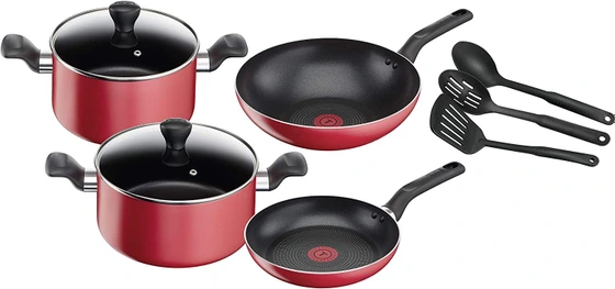 TEFAL INGENIO COOK'N CLEAN 6-PIECE SET: FRYPANS 22/26 CM + SAUCEPAN 18 CM +  SAUTEPAN 24 CM + 1 HERMETIC LID + 1 HANDLE L2379202