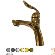 تصویر شیر روشویی طوفان فلز مدل ونوس - طلایی Tofan Felez Pillar Faucet Venus Model