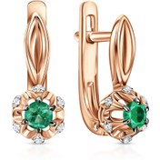 تصویر گوشواره طلا ۸۵۸ (۱۴ عیار) ا Gold Earrings with emerald and diamond Gold Earrings with emerald and diamond