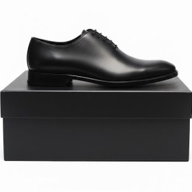 تصویر کفش چرم مدل دسته زیر - مشکی / 44 