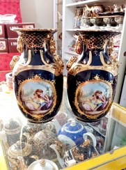 تصویر گلدان چینی سورمه ای 